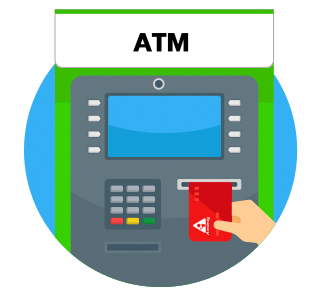 สอดบัตรกดเงินสด A money